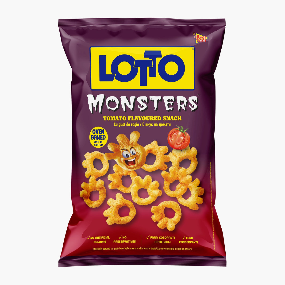 Lotto Monsters Tomato Flavoured Corn Snack 75g