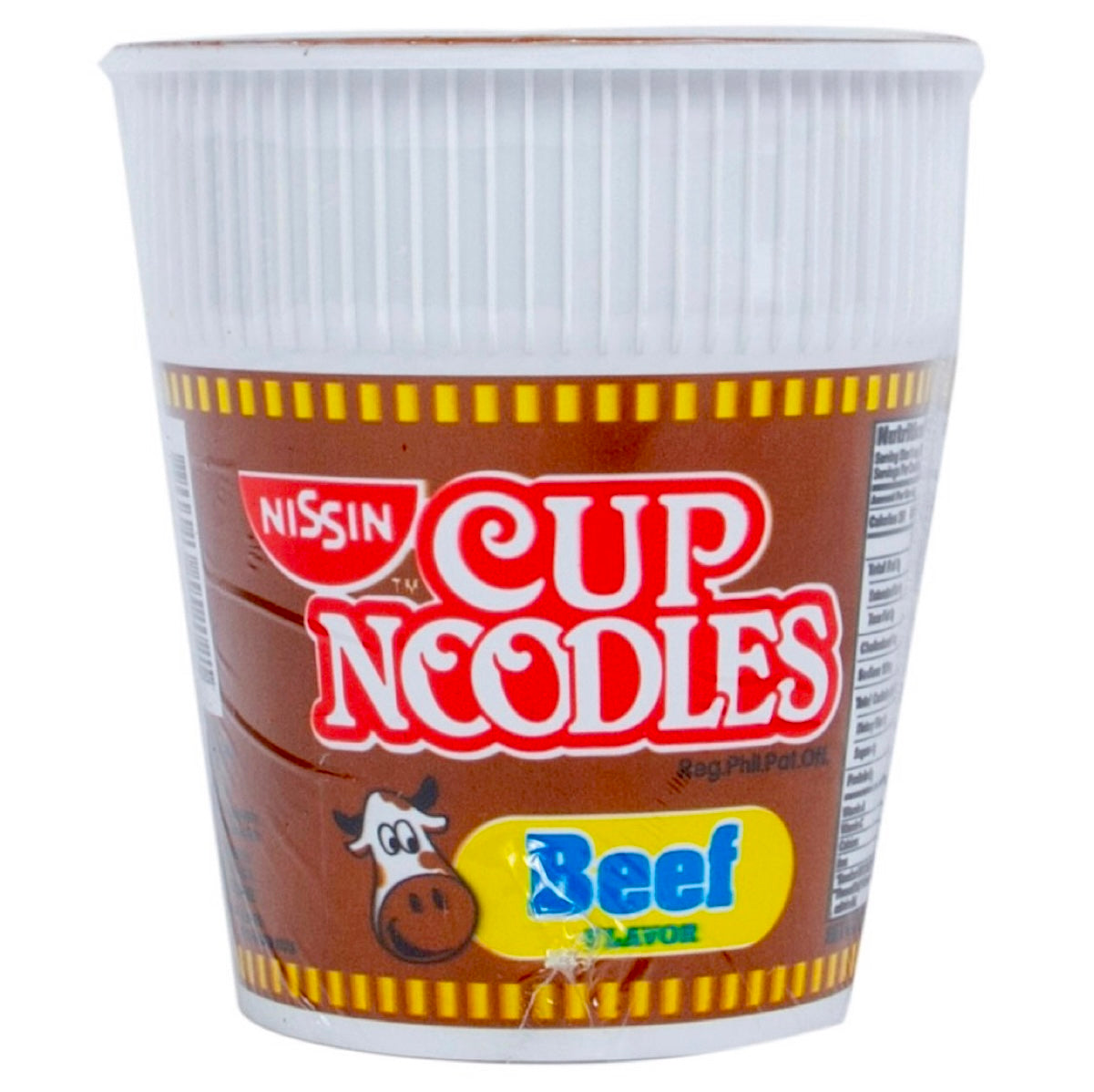 Savor the rich aroma of Nissin Cup Noodle Beef Flavour, a 60g instant meal in a convenient cup, ready in minutes.
