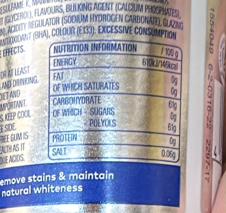 Wrigley's Extra White Bubblemint Sugar Free Chewing Gum 46 Pieces 64g