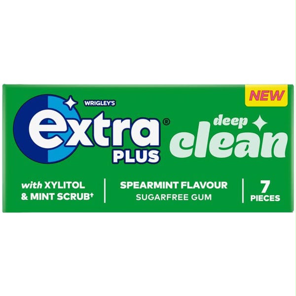 Wrigley's Extra Plus Deep Clean Spearmint Sugarfree Gum 7 Pieces