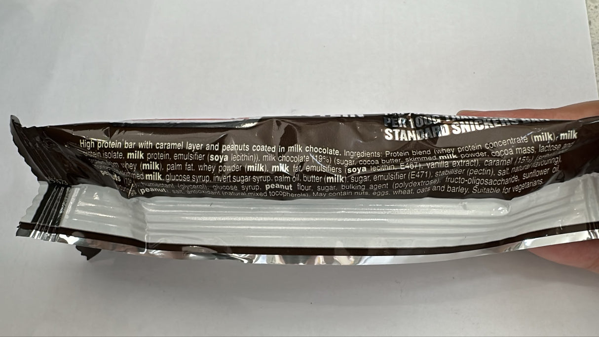 Snickers Protein Bar 47g – High Protein Milk Chocolate Bar with Caramel and Peanuts