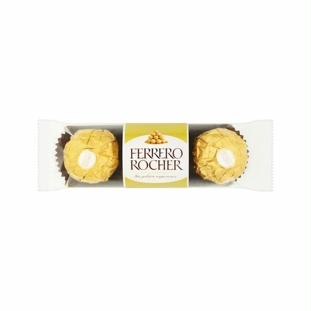 Ferrero Rocher Milk Chocolate Hazelnut Pralines 3 Pack 37.5g