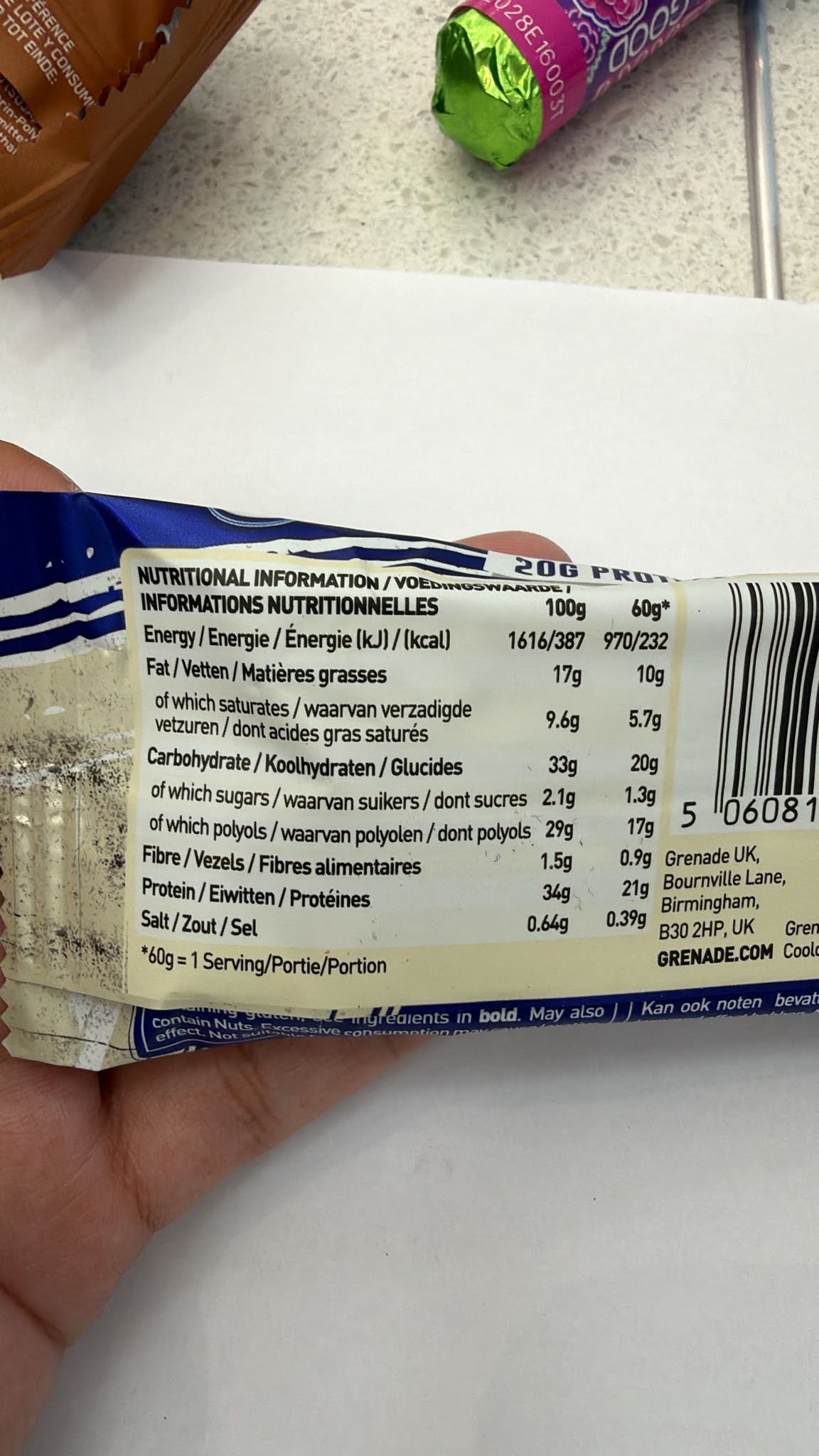 Grenade Oreo White Protein Bar 60g