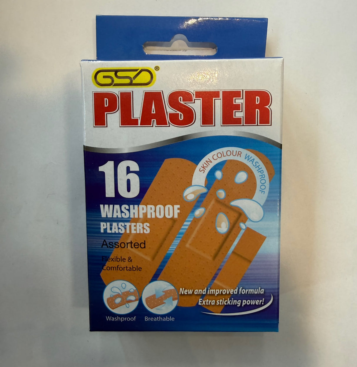 GSD Washproof Plasters Assorted 16 Pack