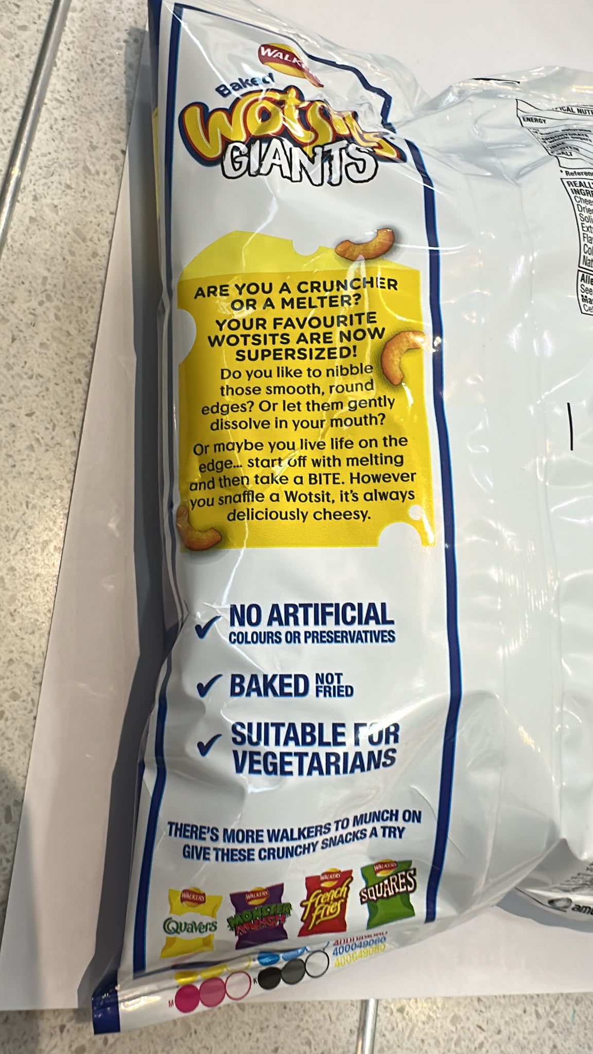 Walkers Baked Wotsits Giants Really Cheesy Corn Puffs 60g | Asian Grocery UK