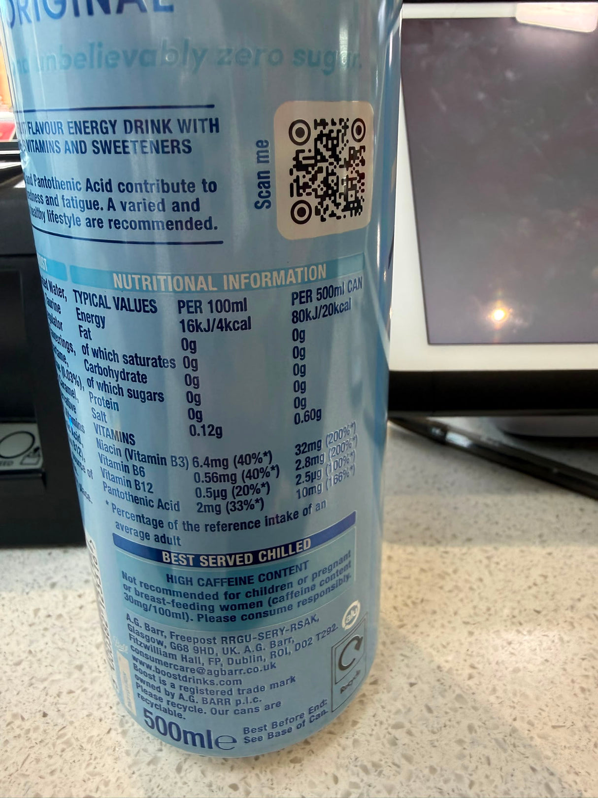 Boost Energy Zero Original 500ml | Asian Grocery UK