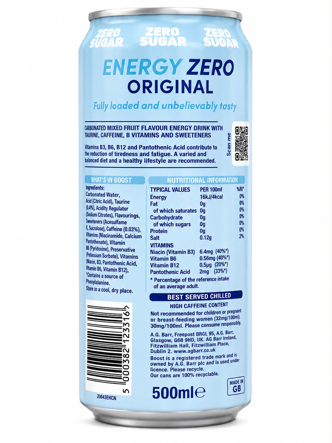 Boost Energy Zero Original 500ml | Asian Grocery UK