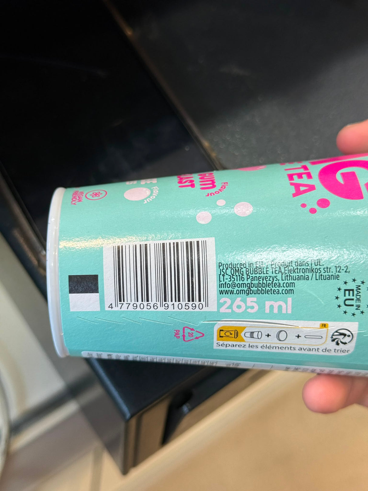 OMG Bubble Tea Bubble Gum Sour Blast with Lychee Bubbles 265ml | Asian Grocery UK