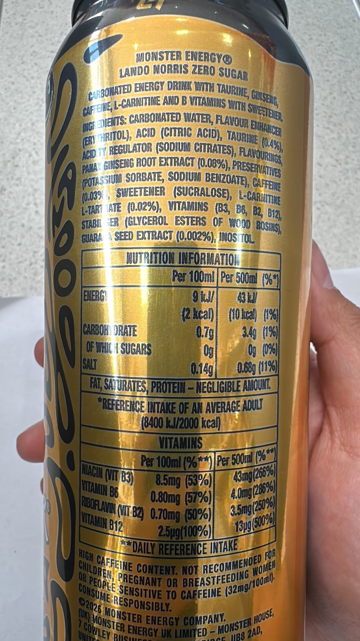 Monster Energy Lando Norris Zero Sugar Energy Drink 500ml | Asian Grocery UK