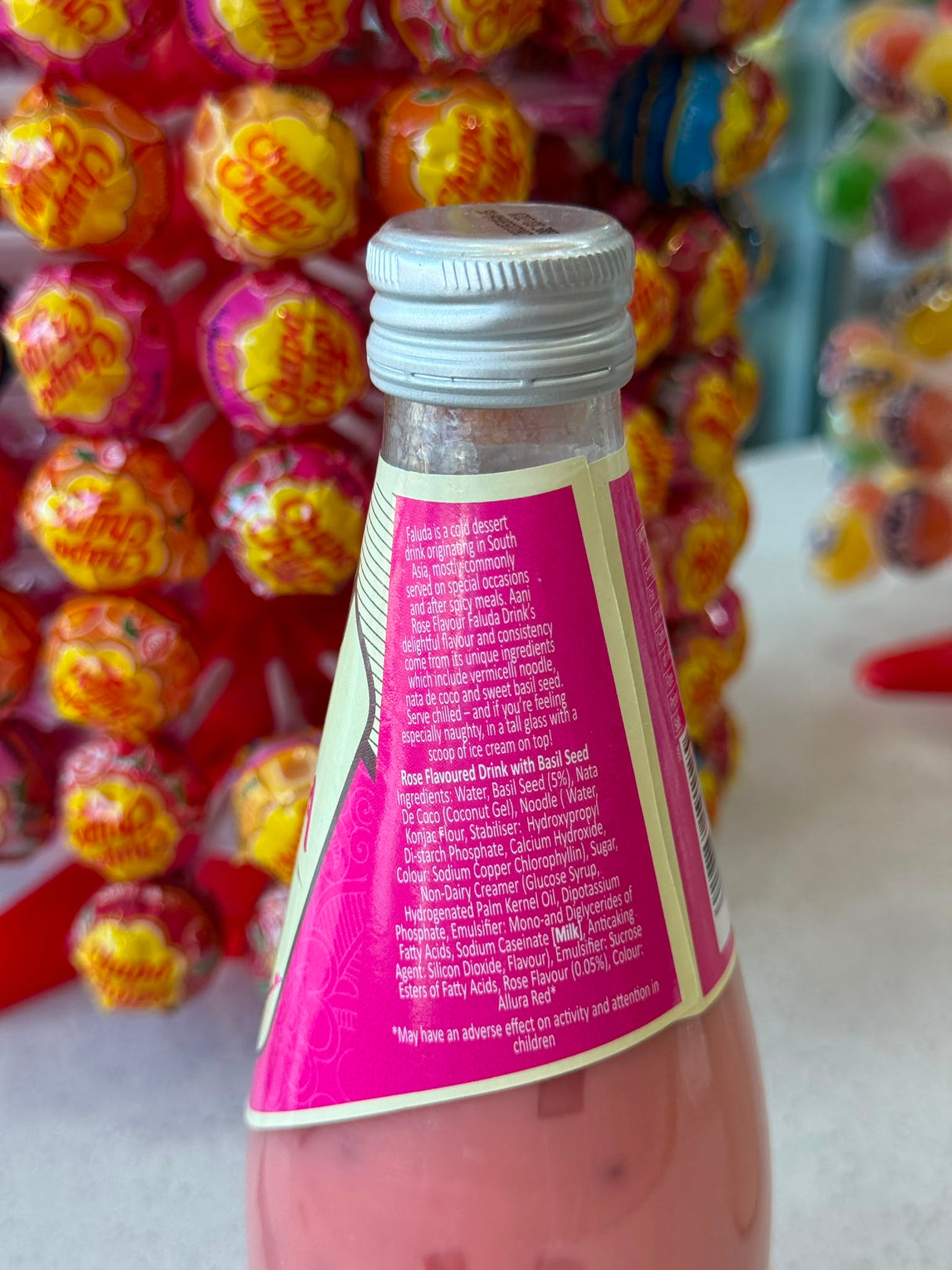 Aani Rose Flavoured Faluda Drink with Basil Seed 290ml | Asian Grocery UK