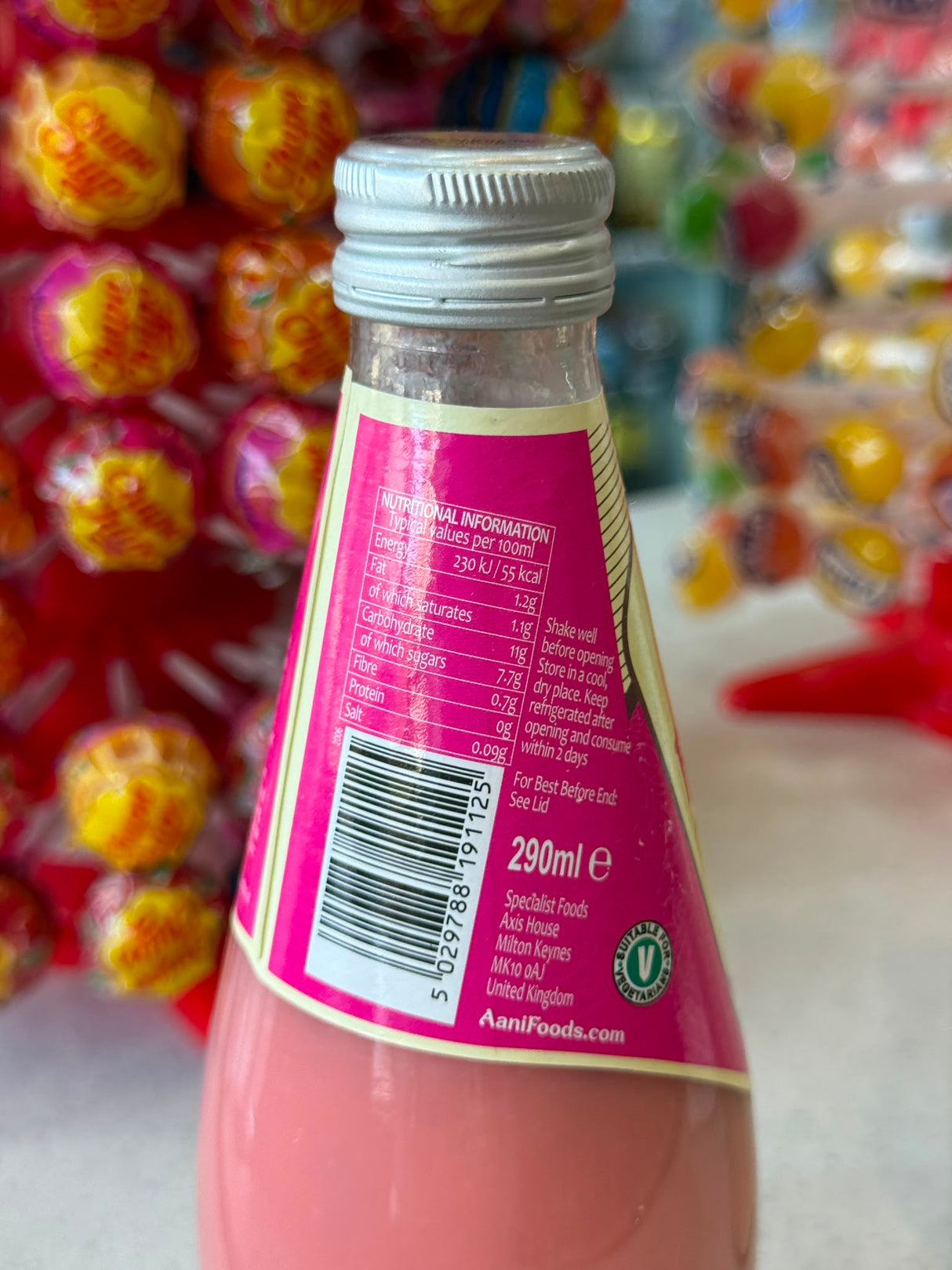 Aani Rose Flavoured Faluda Drink with Basil Seed 290ml | Asian Grocery UK