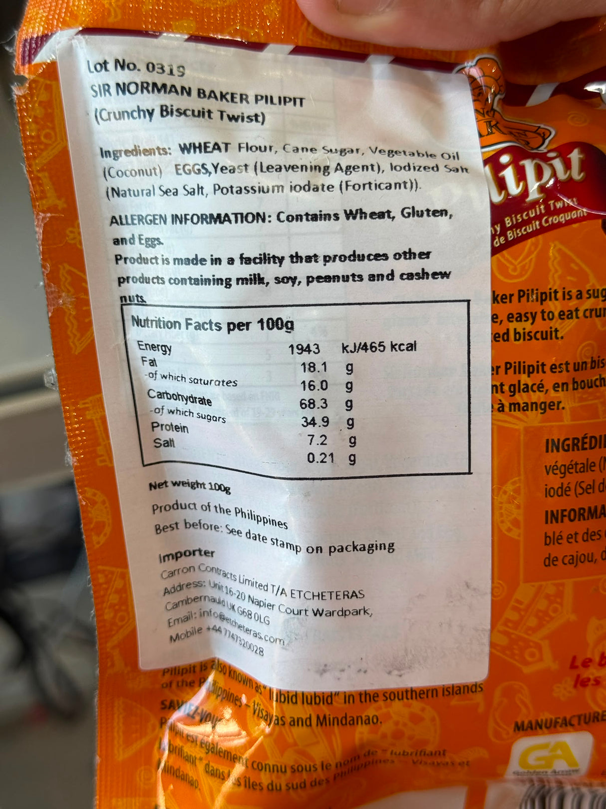Sir Norman Baker Pilipit Crunchy Biscuit Twist 100g | Asian Grocery UK