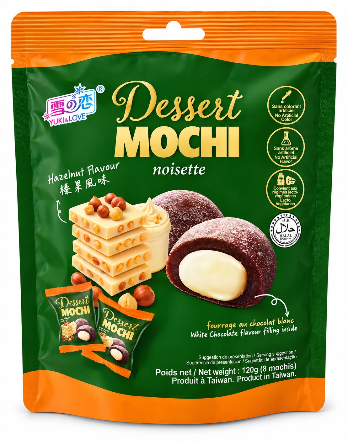 Yuki & Love Dessert Mochi Hazelnut Flavour 120g