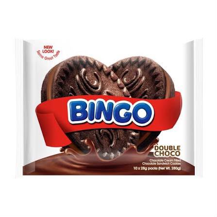 Bingo Double Choco Chocolate Cream Filled Sandwich Cookies 280g