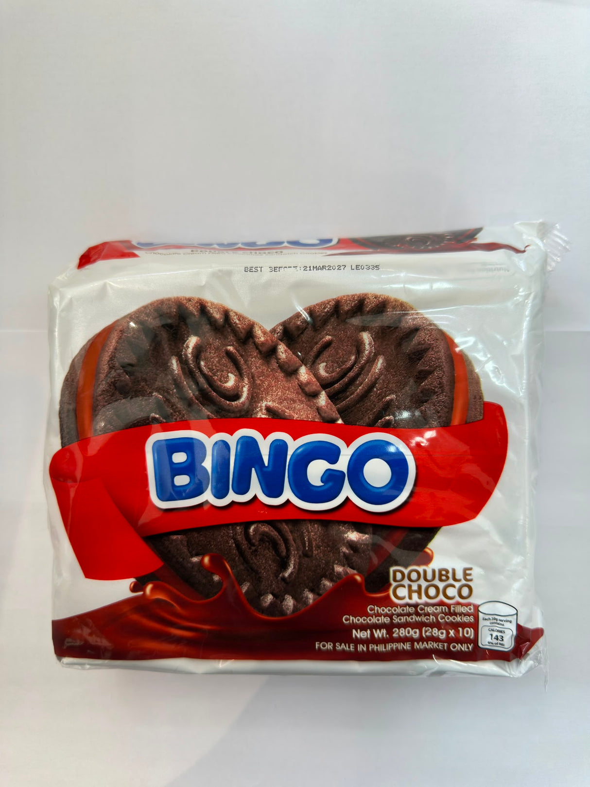 Bingo Double Choco Chocolate Cream Filled Sandwich Cookies 280g