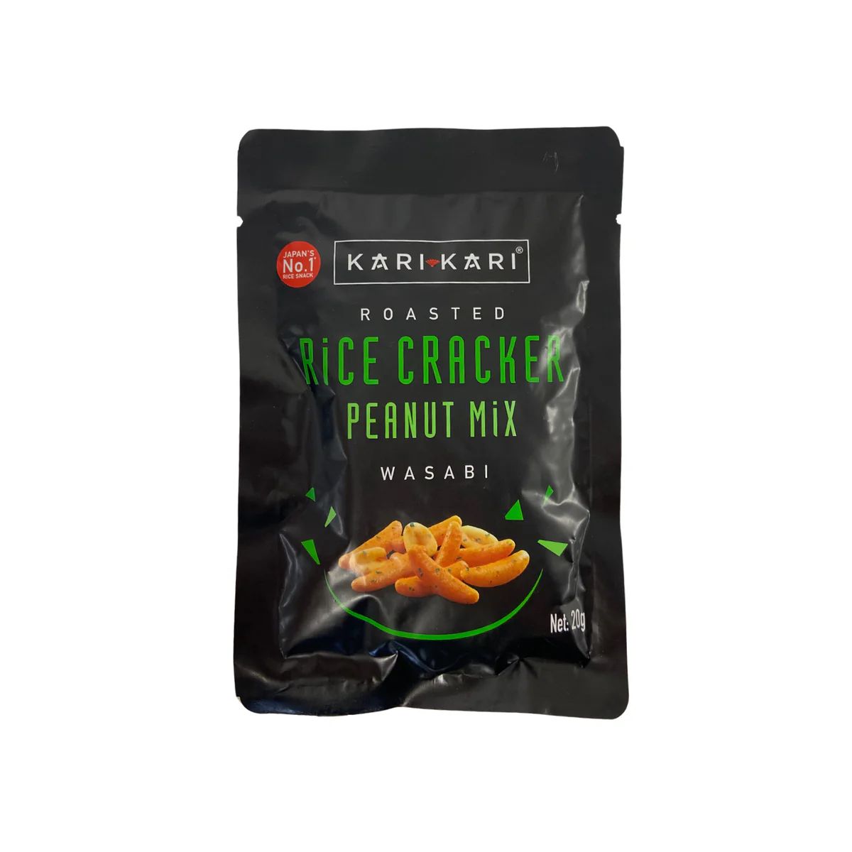 Kari Kari Roasted Rice Cracker Peanut Mix Wasabi 20g