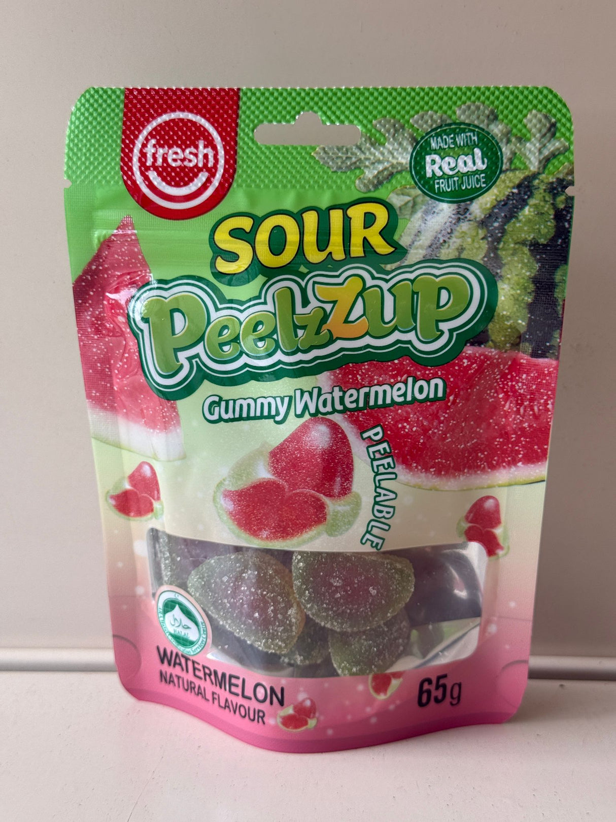 Fresh Sour PeelzZup Gummy Watermelon 65g