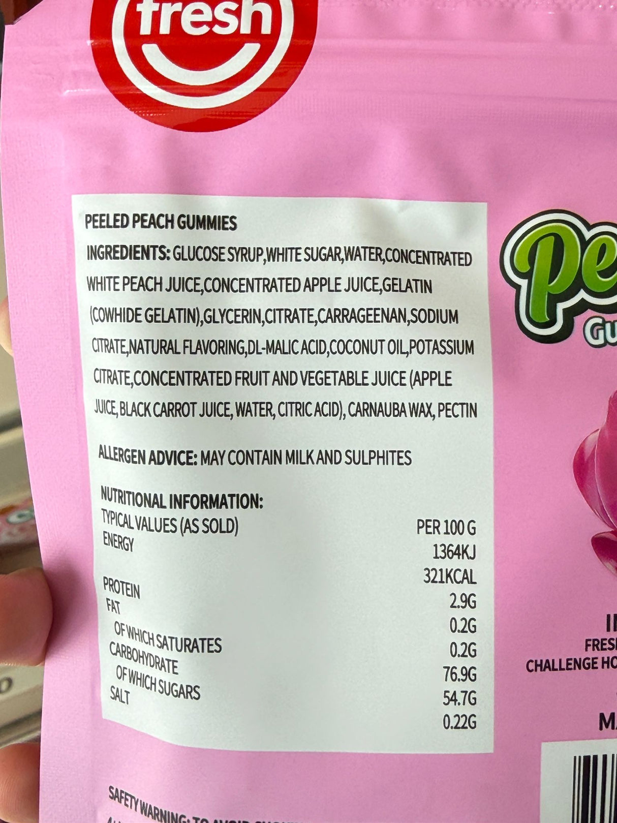 Fresh Peelerz Gummy Peach 65g