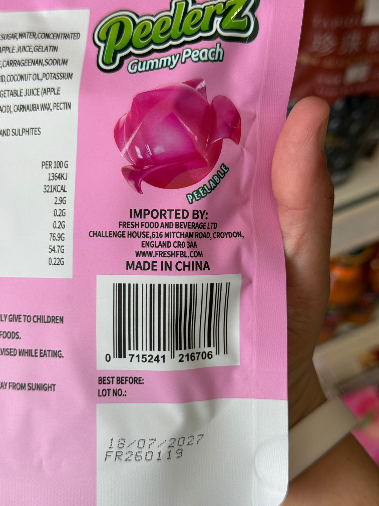 Fresh Peelerz Gummy Peach 65g