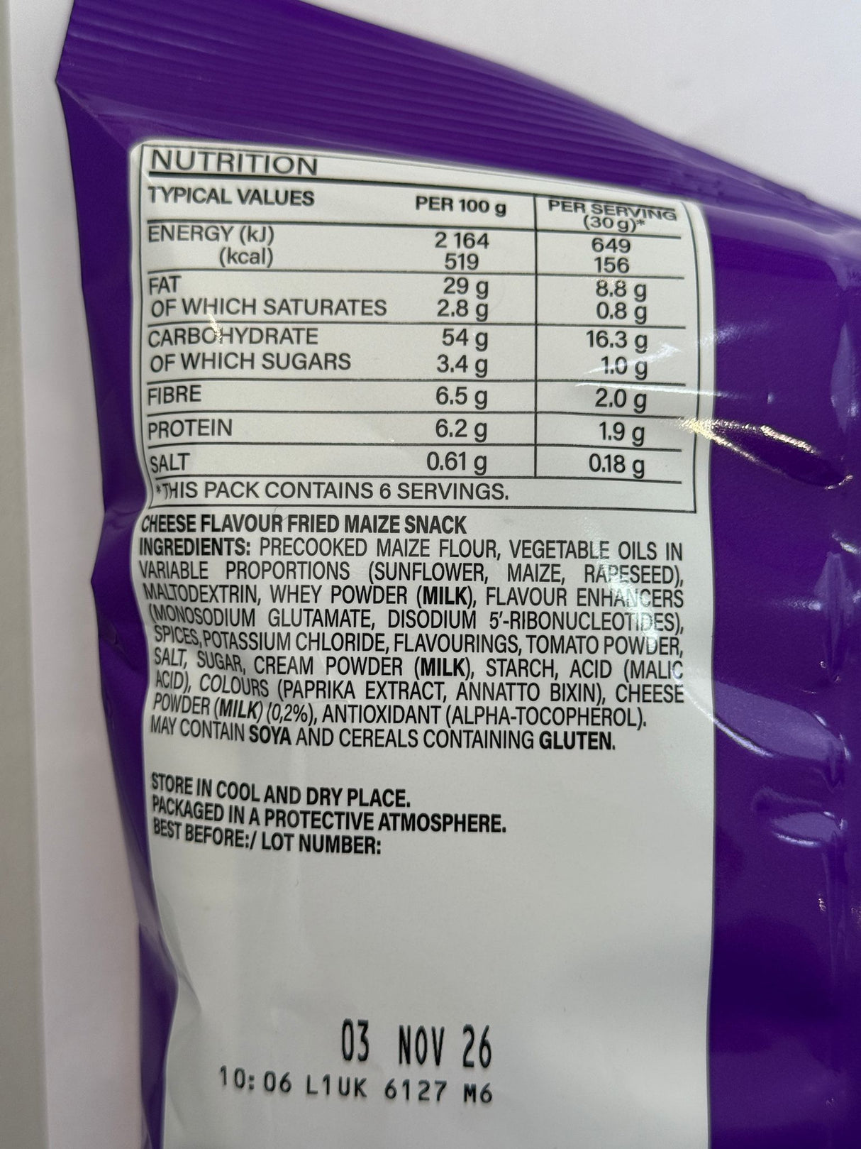 Takis Intense Nacho Zero Heat Cheese Flavour Fried Maize Snack 180g