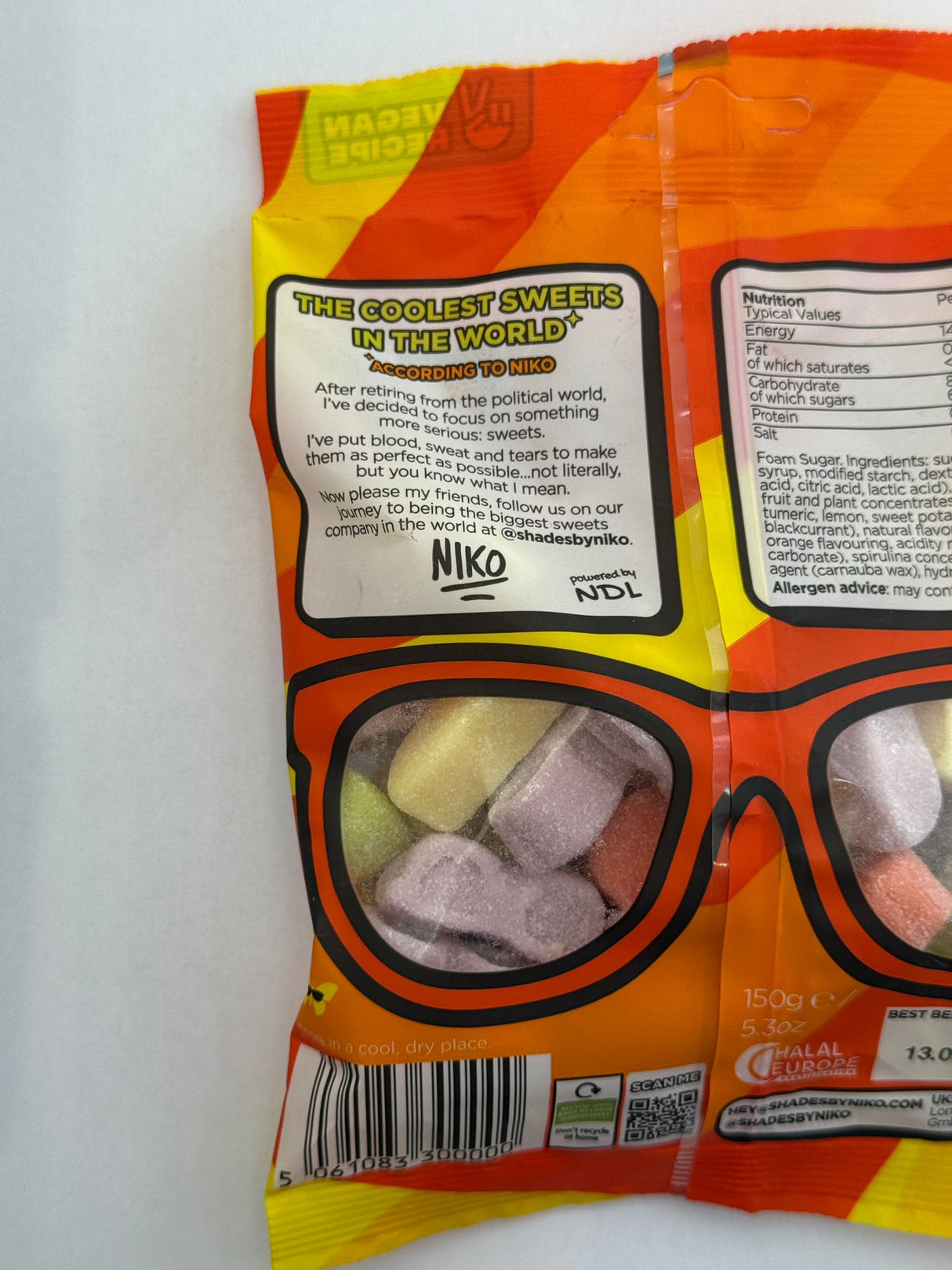 Shades by Niko Tropical Blast Foam Sweets 150g