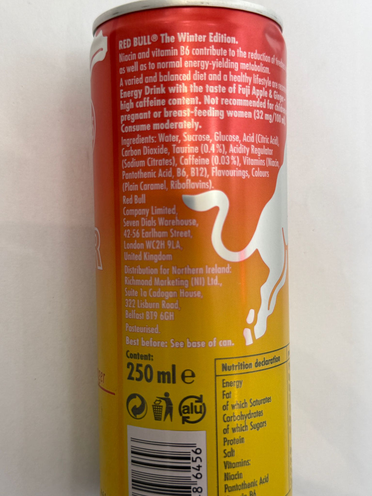 Red Bull Winter Edition Fuji Apple and Ginger Energy Drink 250ml