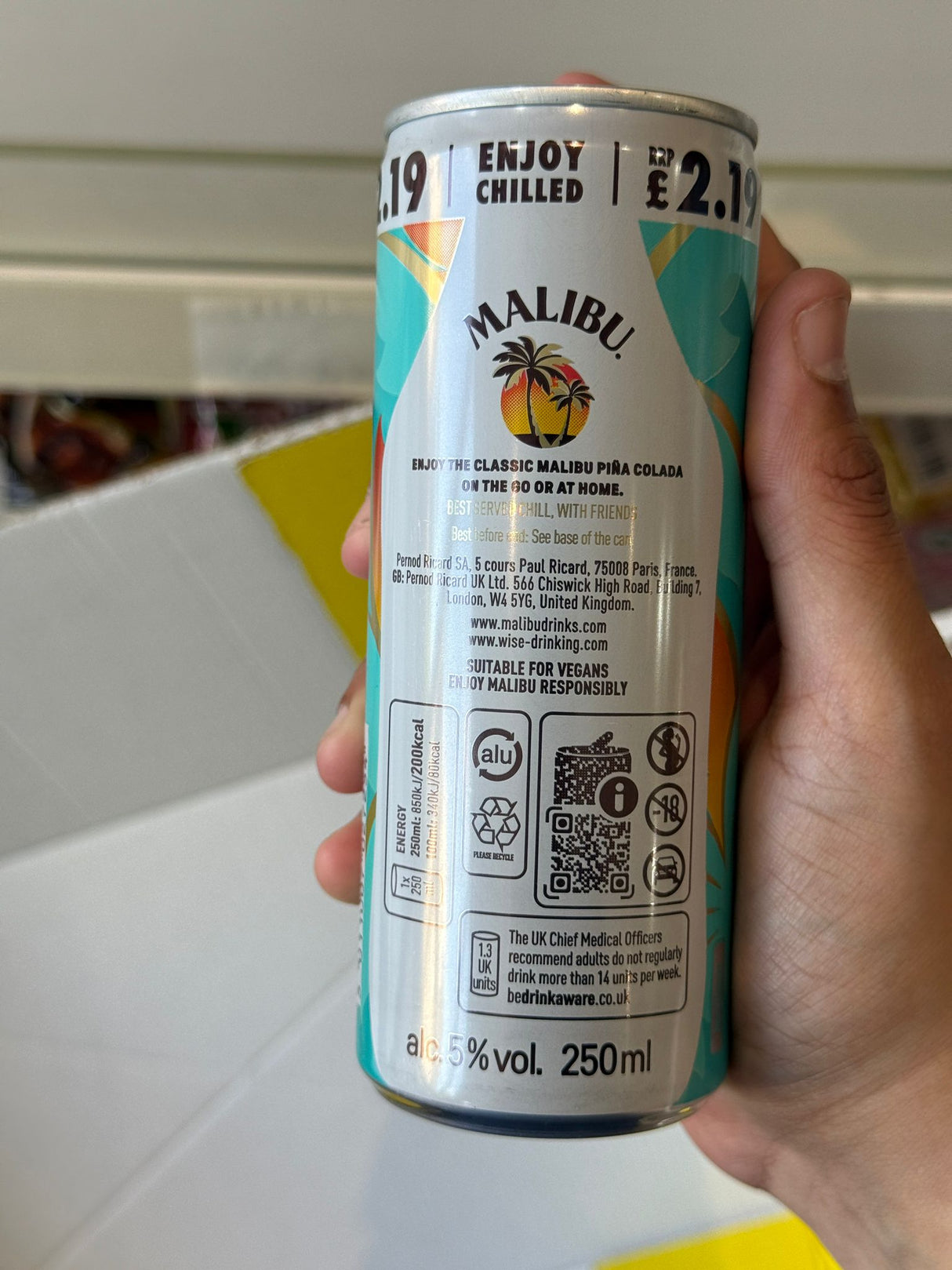 Malibu Cocktails Piña Colada Can 250ml