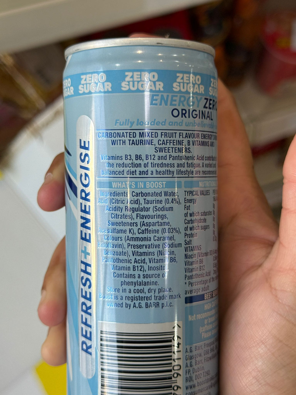 Boost Energy Zero Original 250ml Can