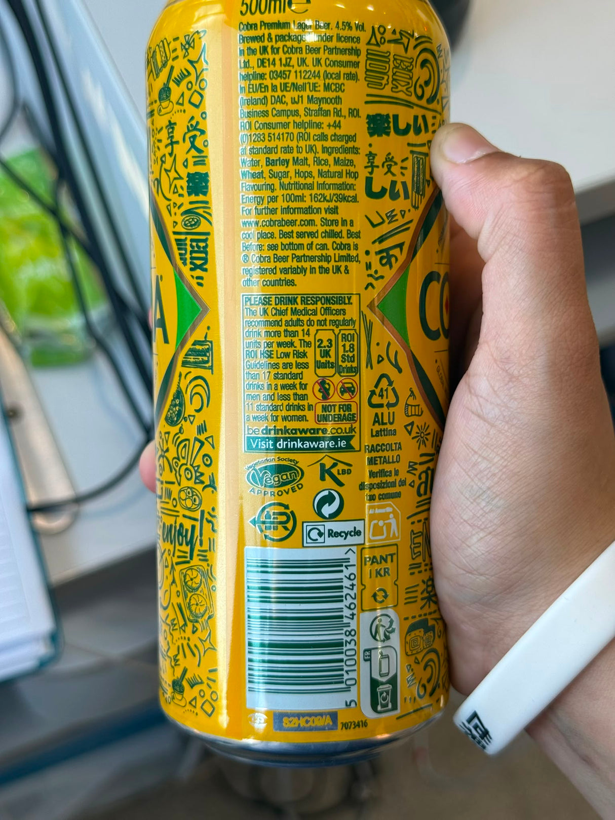 Cobra Premium Lager Beer 500ml Can