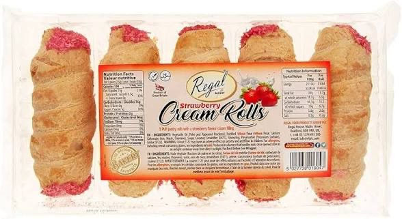 Regal Bakery Strawberry Cream Rolls 5 Pieces