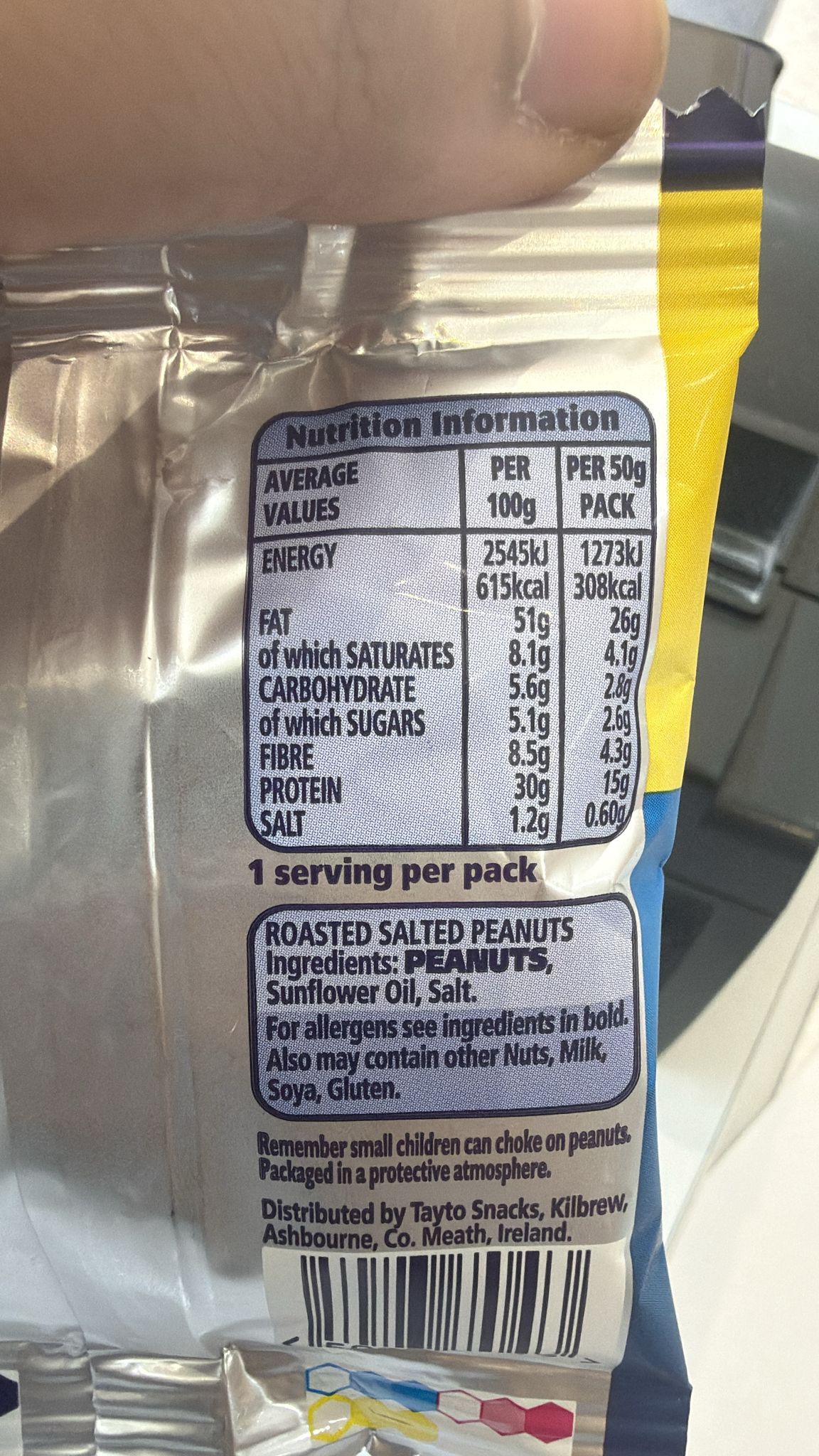 KP Original Salted Peanuts 50g nutrition information | Asian Grocery UK