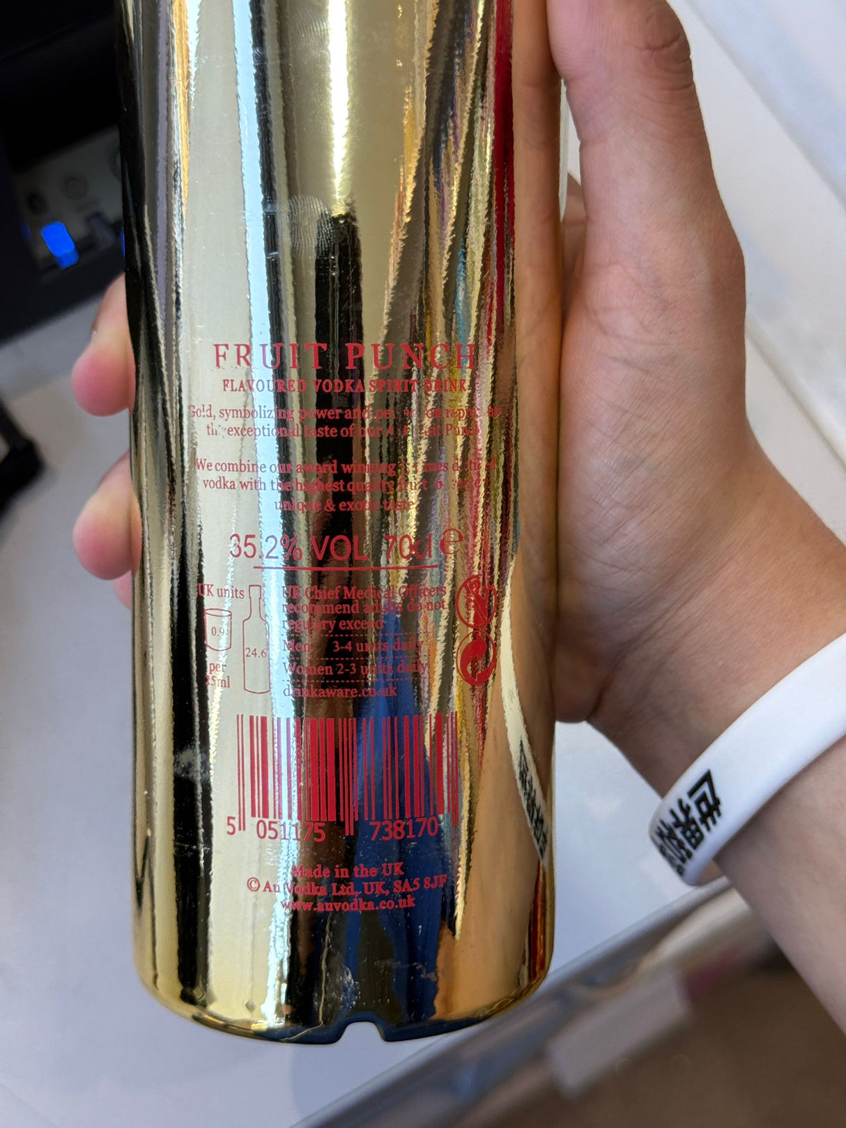 Au Vodka Fruit Punch Flavoured Vodka Spirit Drink 70cl gold bottle | Asian Grocery UK