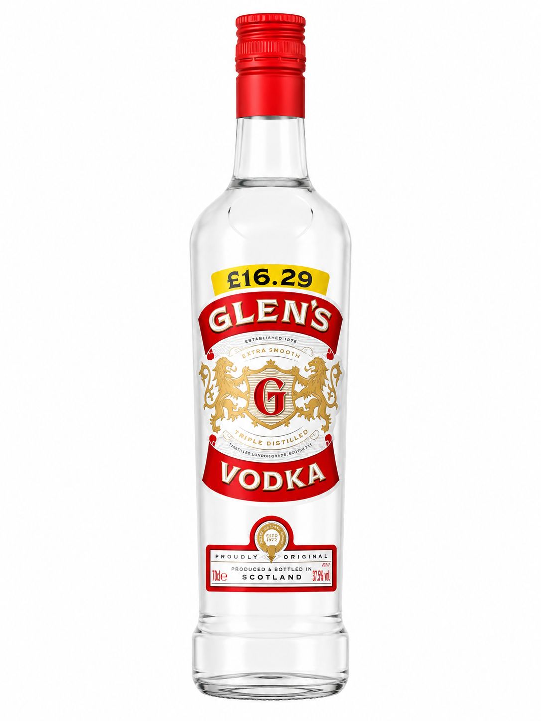 Glen's Vodka Extra Smooth Triple Distilled 70cl front label Scottish spirit | Asian Grocery UK