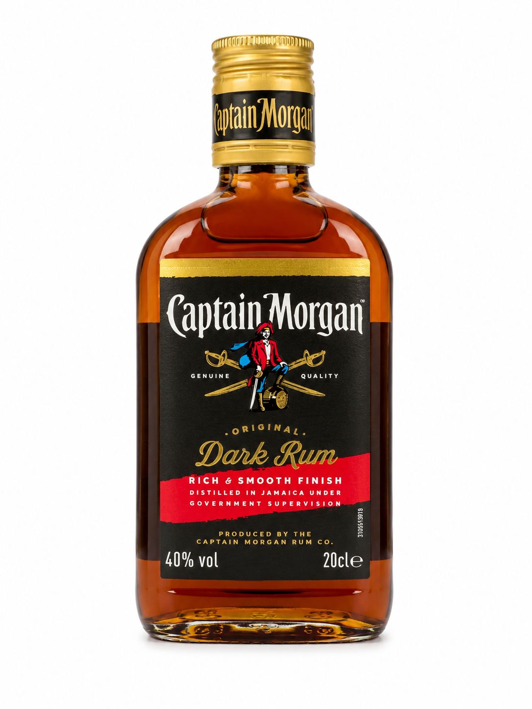 Captain Morgan Original Dark Rum 20cl bottle front view | Asian Grocery UK