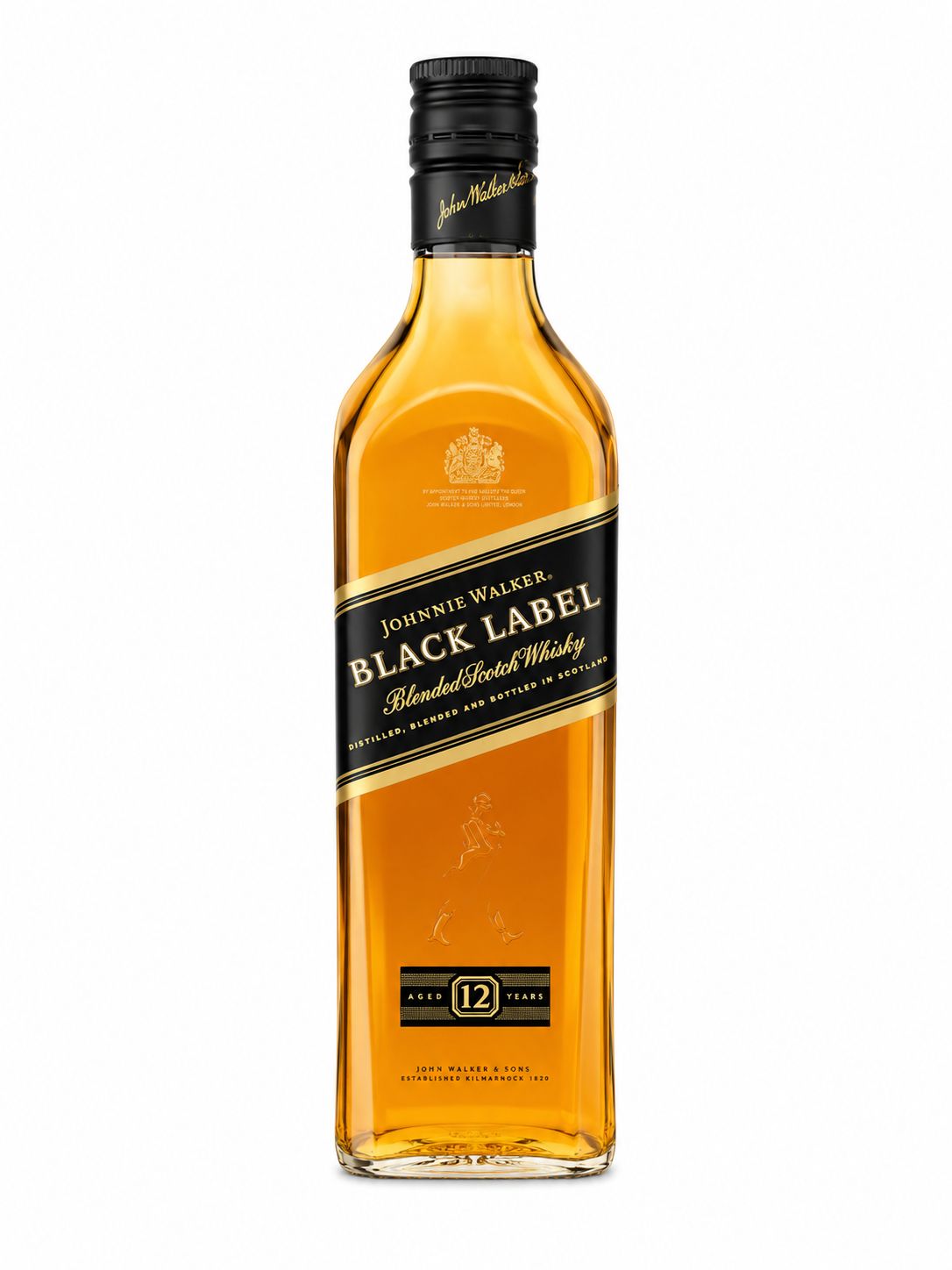 Johnnie Walker Black Label 12 Year Scotch Whisky 200ml aged 12 years label detail | Asian Grocery UK