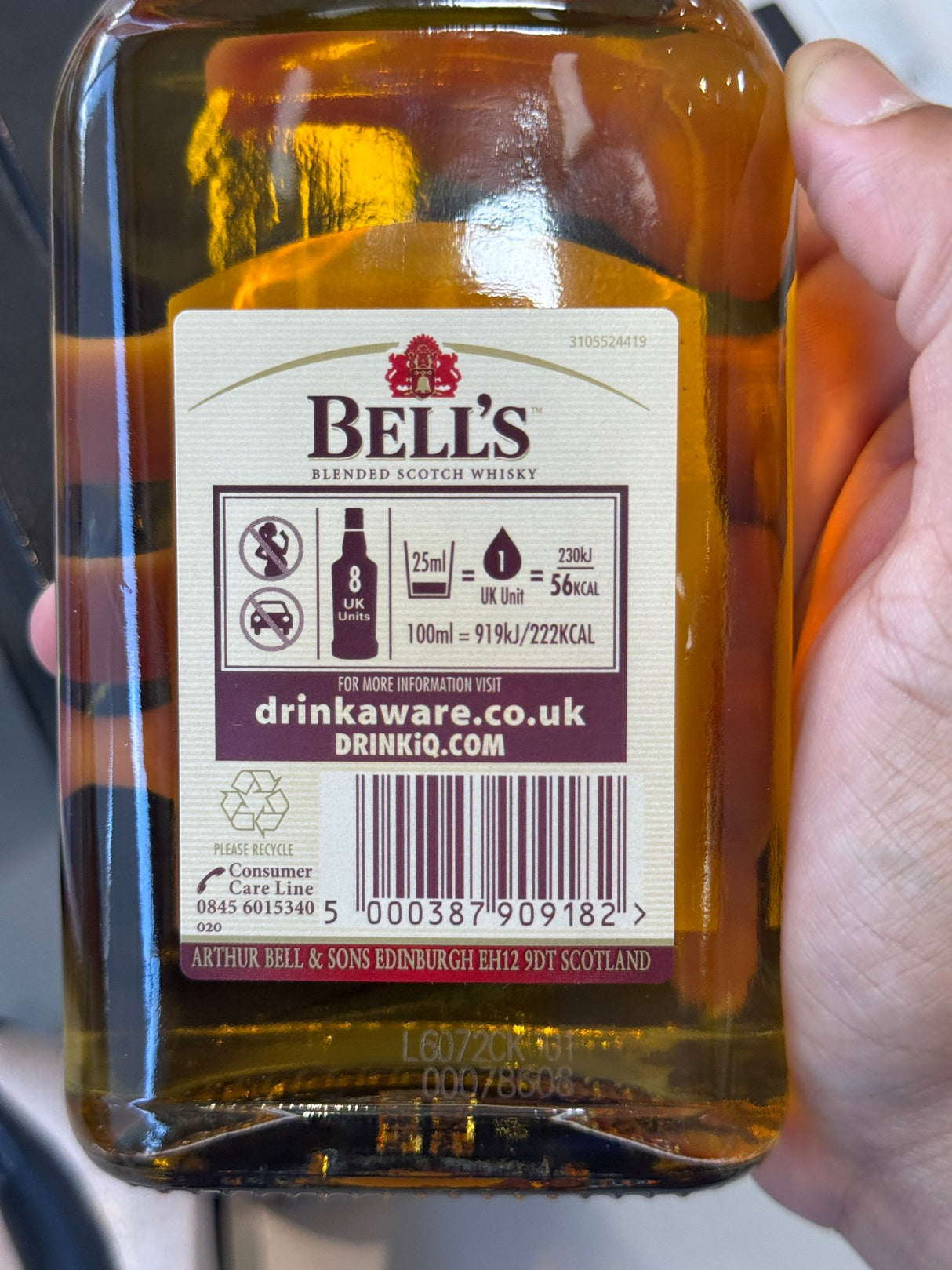 Bell's Blended Scotch Whisky 20cl bottle front label | Asian Grocery UK