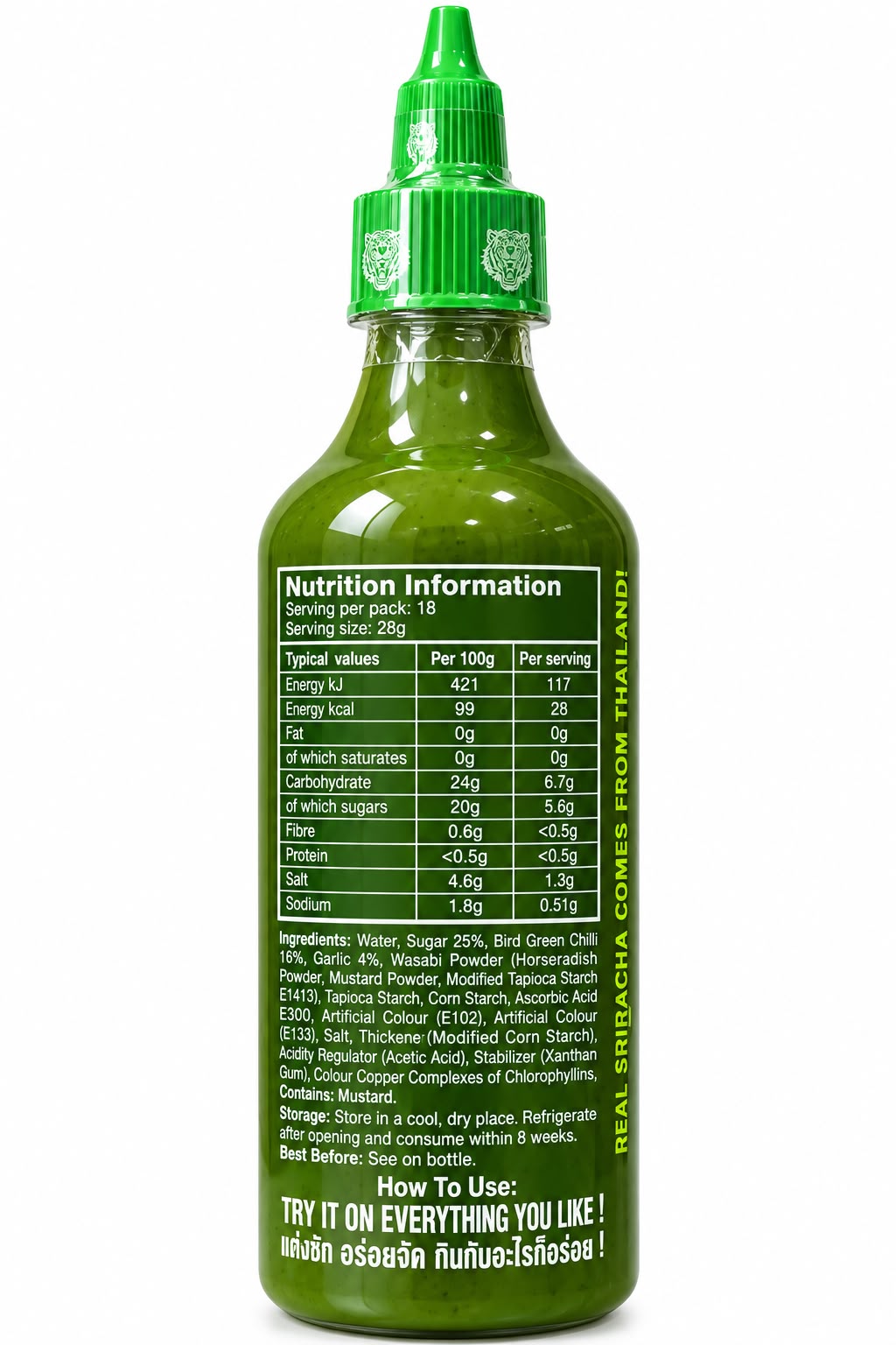Crying Thaiger Sriracha Wasabi Chilli Sauce 440ml
