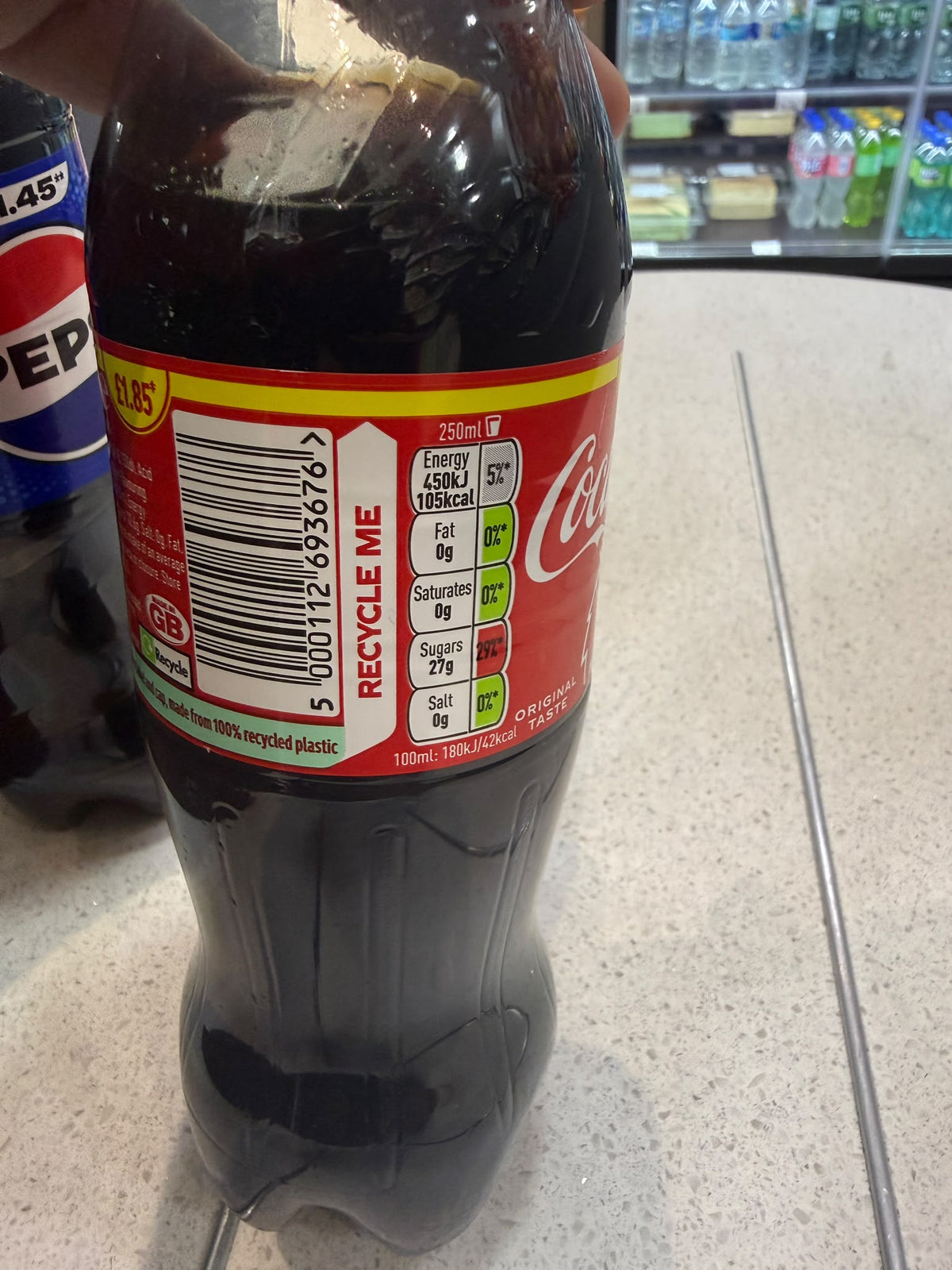 Coca-Cola 500ml back label ingredients | Asian Grocery UK