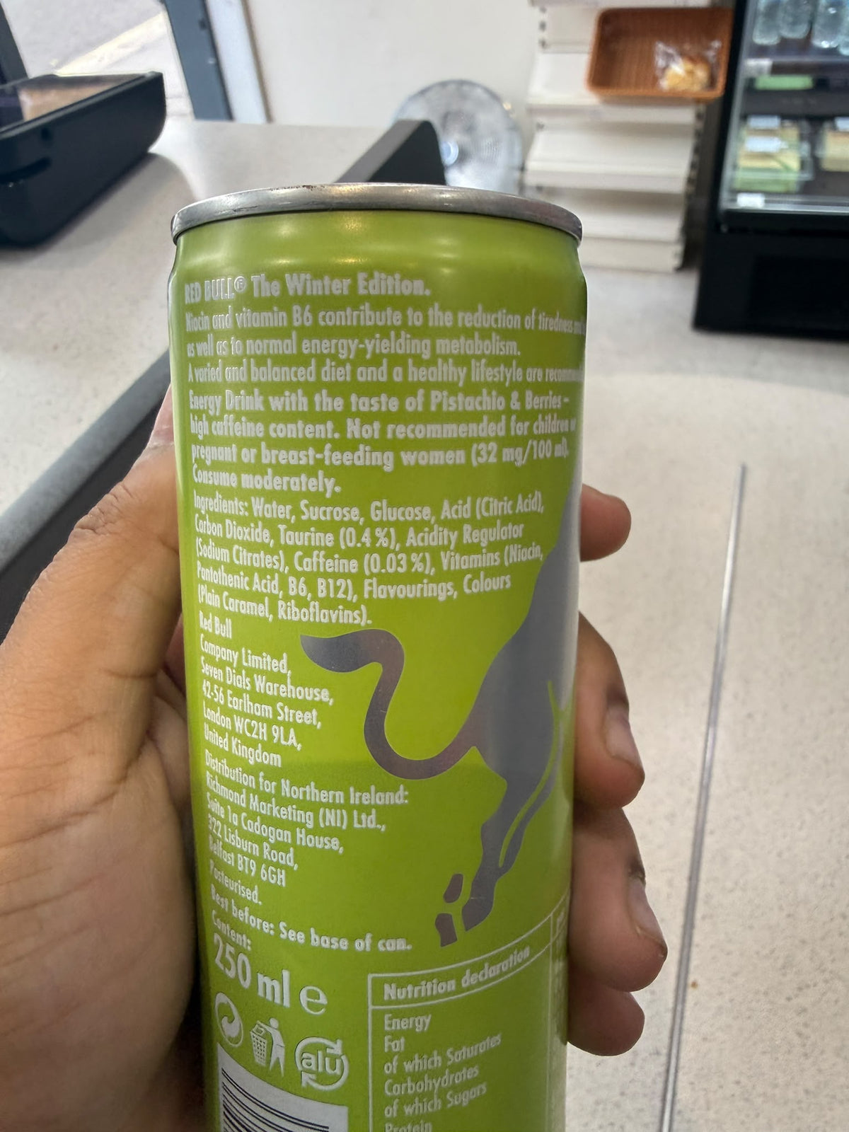 Red Bull Winter Edition nutrition information on can | Asian Grocery UK