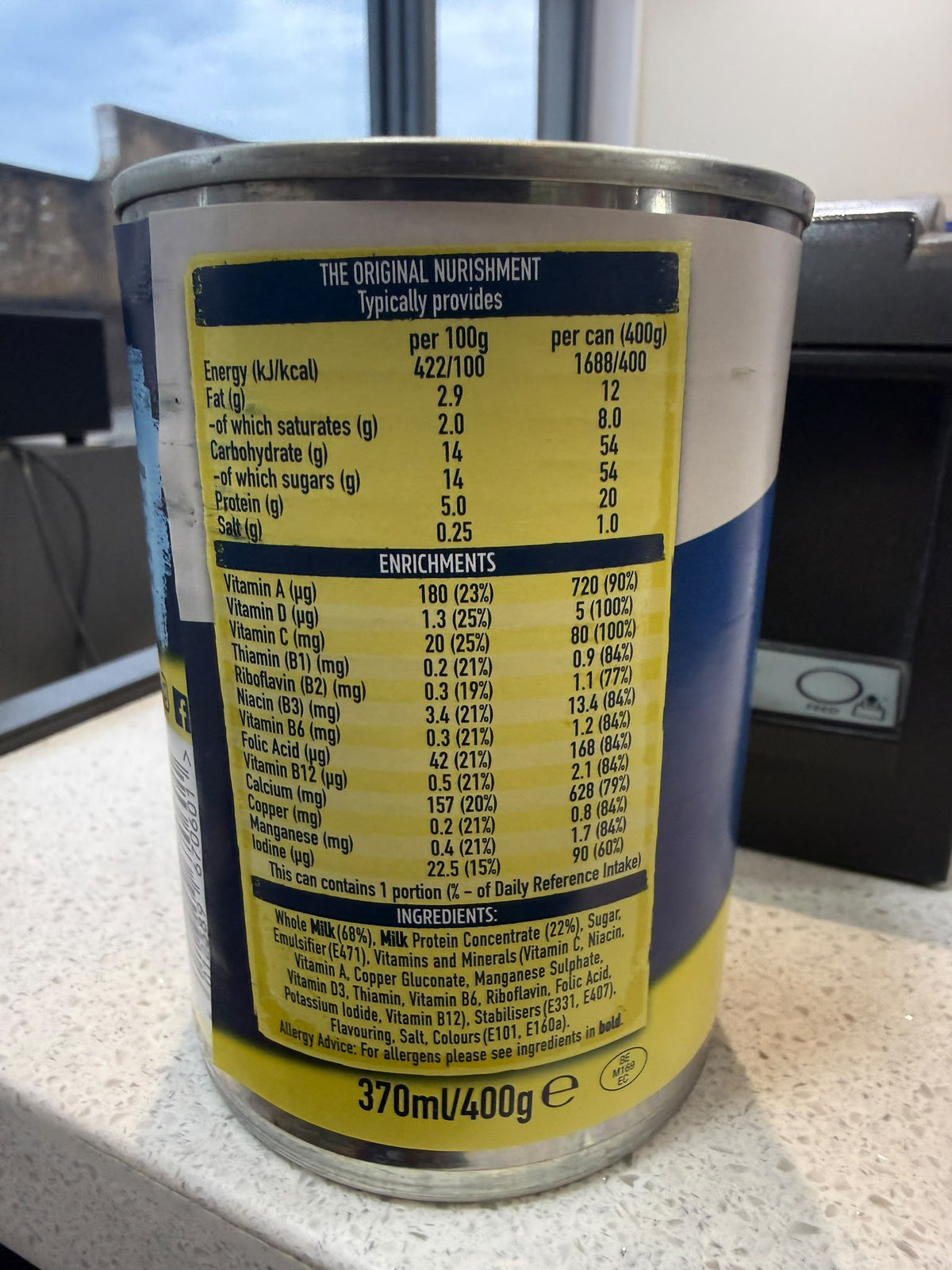 Nurishment Banana Flavour Milk Drink ingredients and nutrition | Asian Grocery UK