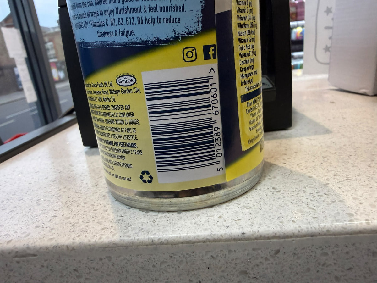 Nurishment Banana Flavour Milk Drink back and storage advice | Asian Grocery UK