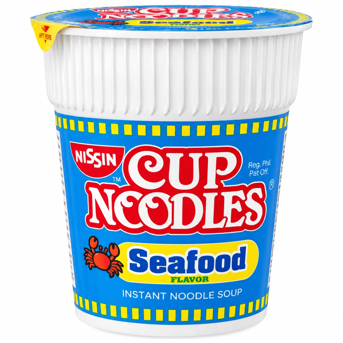 Nissin Cup Noodles Seafood Flavour 60g front of cup | Asian Grocery UK