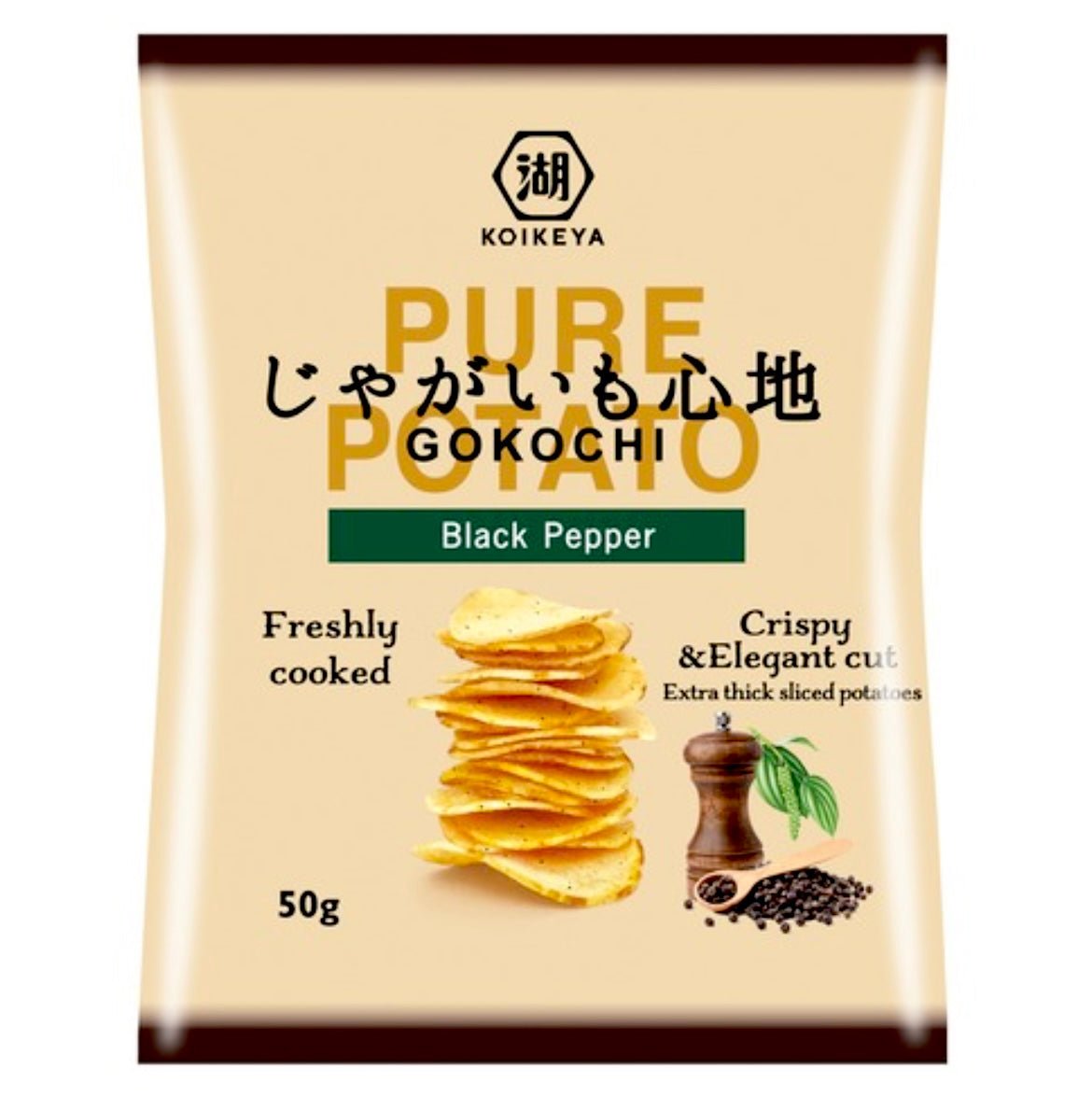Koikeya Gokochi Pure Potato Chips Black Pepper 50g - Asian Online Superstore UK
