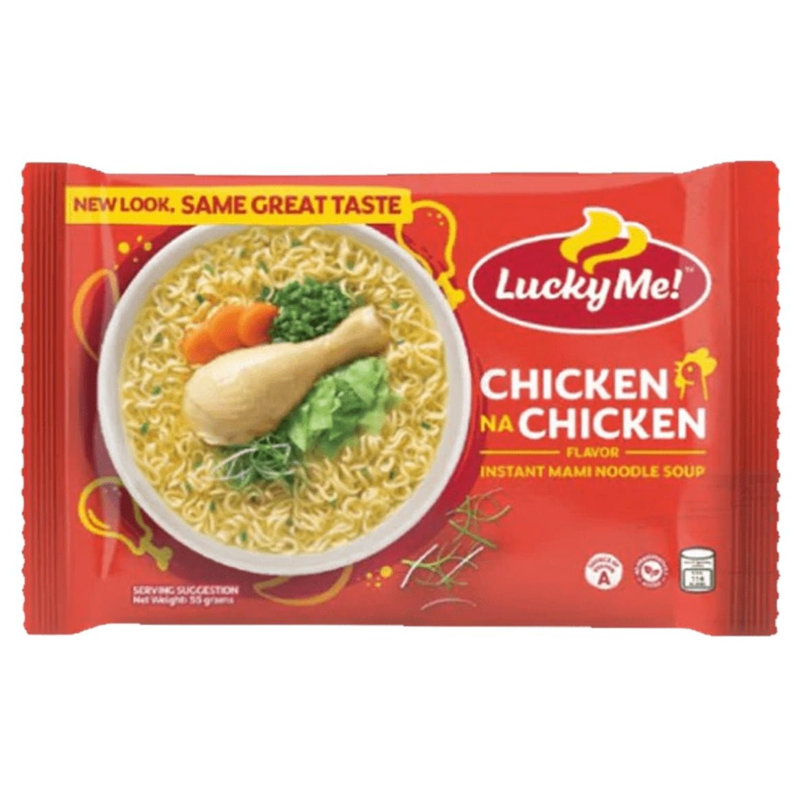 Lucky Me Chicken Mami with Garnish Instant Noodle (Chicken na Chicken) 55g - Asian Online Superstore UK