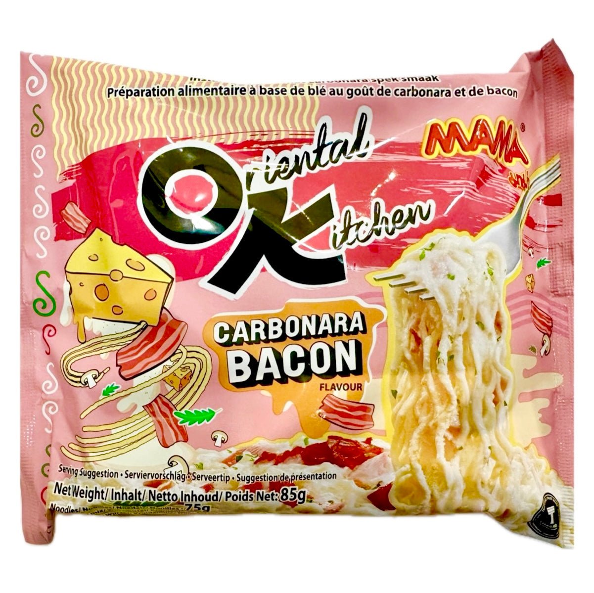 Mama OK Oriental Kitchen Noodle Carbonara Bacon Flavour 85g - Asian Online Superstore UK