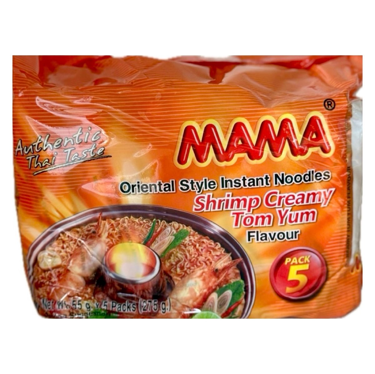 Mama Shrimp Creamy Tom Yum Instant Noodle (Multi) 5x55g - Asian Online Superstore UK