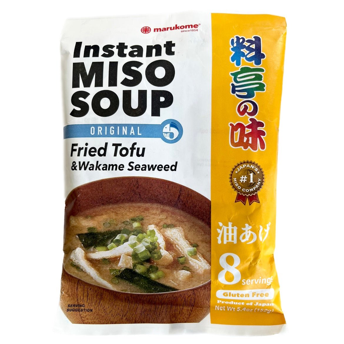 Marukome Instant Miso Soup Fried Tufo & Wakame Seaweed (Aburaage) 152g - Asian Online Superstore UK