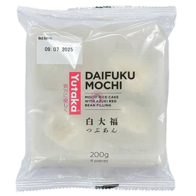 OUTDATED Yutaka Daifuku Mochi (White Rice Cake With Rea Bean Jam 4x50g) 200g(BBD: 09 - 07 - 25) - Asian Online Superstore UK