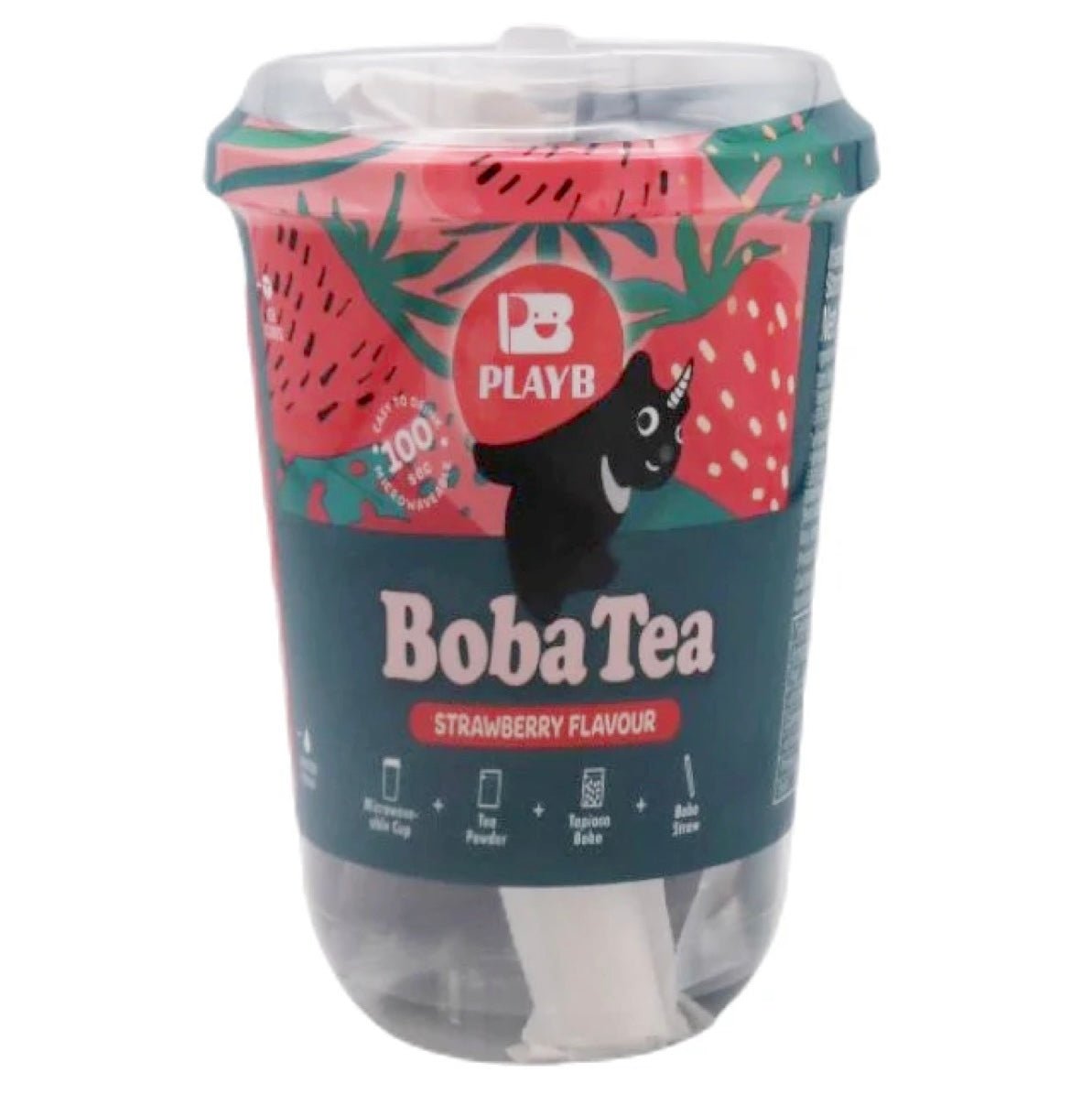 PlayB Boba Tea Cup Strawberry Flavor 85g - Asian Online Superstore UK