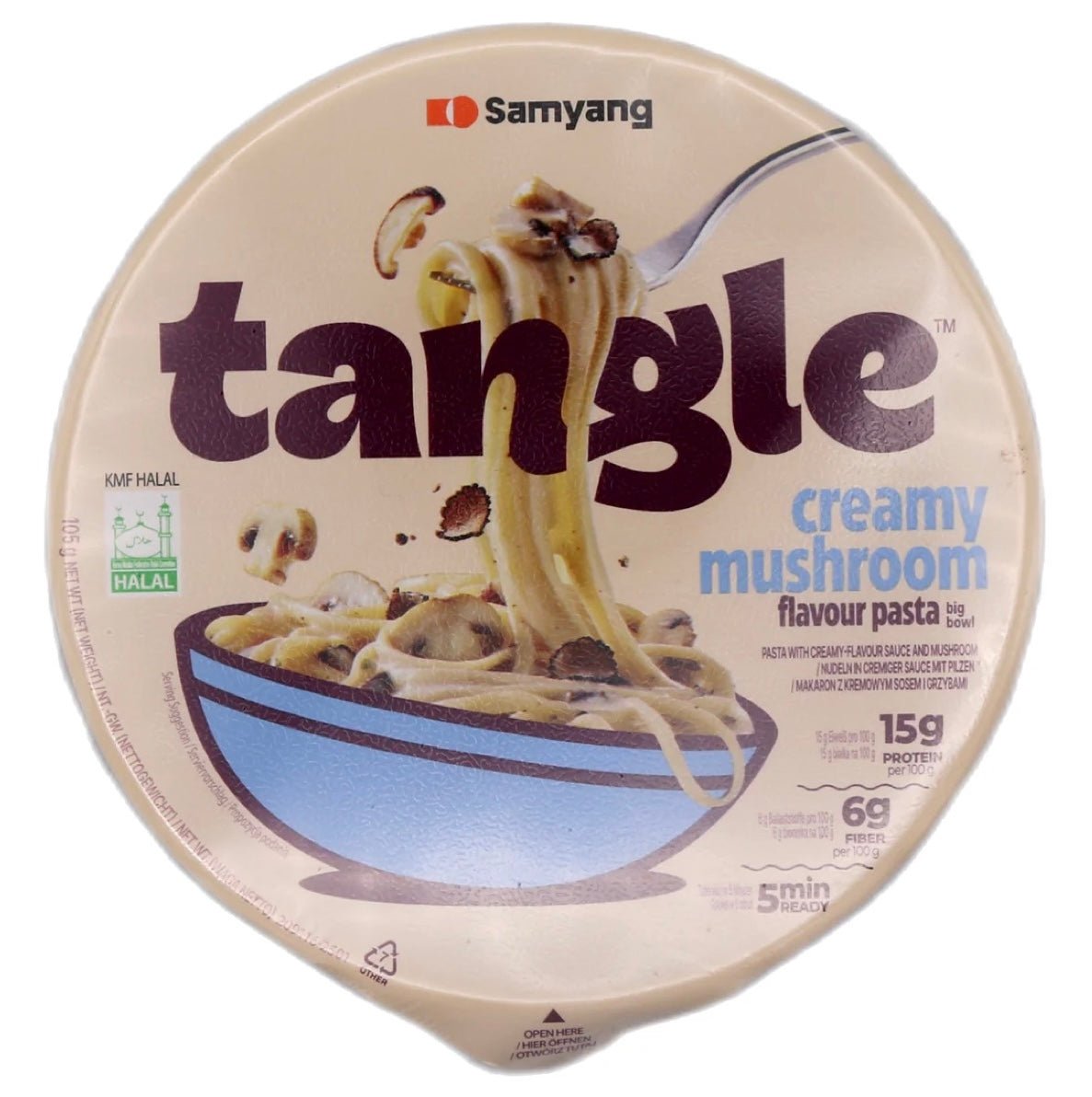 Samyang Tangle Big Bowl Creamy Mushroom Pasta 105g - Asian Online Superstore UK
